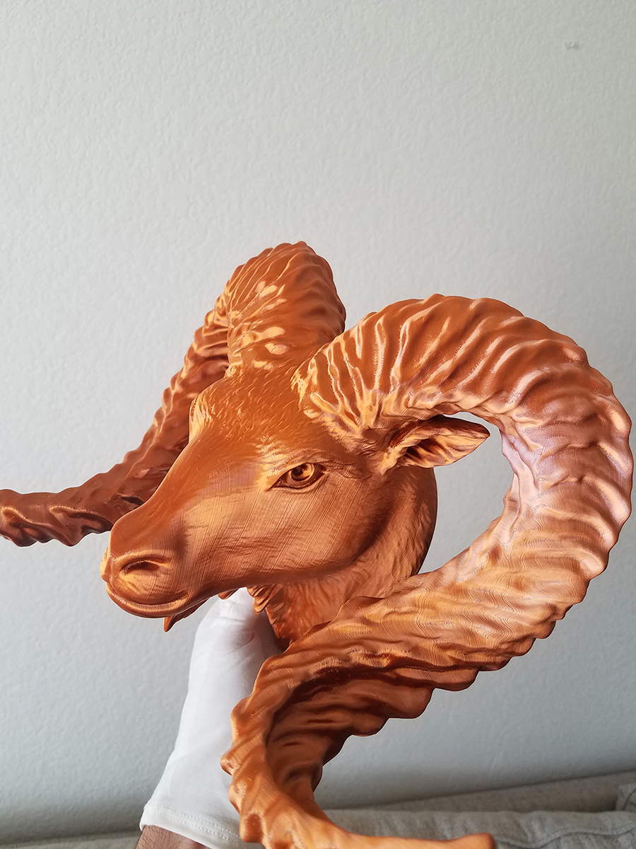 Ram Head. Wall Decoration. 3D Printing on demand.